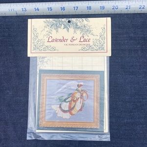 Angel of Autumn Sealed Lavender & Lace vintage 90s Cross Stitch Pattern NOS